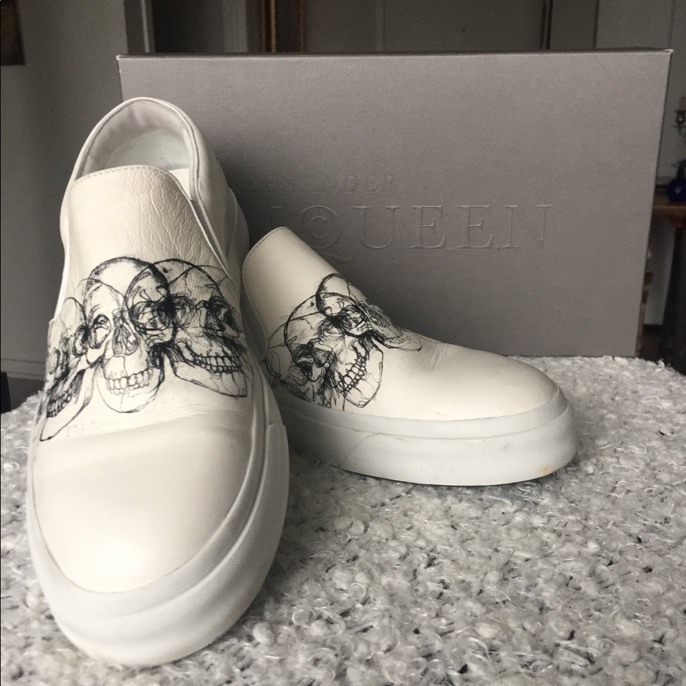 Alexander McQueen black and white skull sneakers
